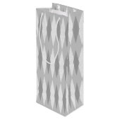 Mid Century Modern Gray Argyle Wine Gift Bag Wijn Cadeautas (Achterkant Gekanteld)