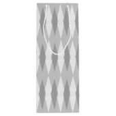 Mid Century Modern Gray Argyle Wine Gift Bag Wijn Cadeautas (Achterkant)