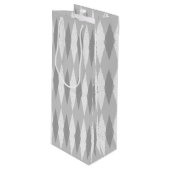 Mid Century Modern Gray Argyle Wine Gift Bag Wijn Cadeautas (Voorkant Gekanteld)