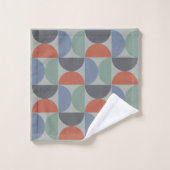 Mid-Century Modern Gray Blue Lemongras en klei Bad Handdoek (Wasdoekje)