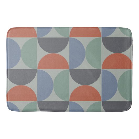 Mid-Century Modern Gray Blue Lemongras en klei Badmat (Voorkant)
