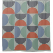 Mid-Century Modern Gray Blue Lemongras en klei Douchegordijn (Voorkant)