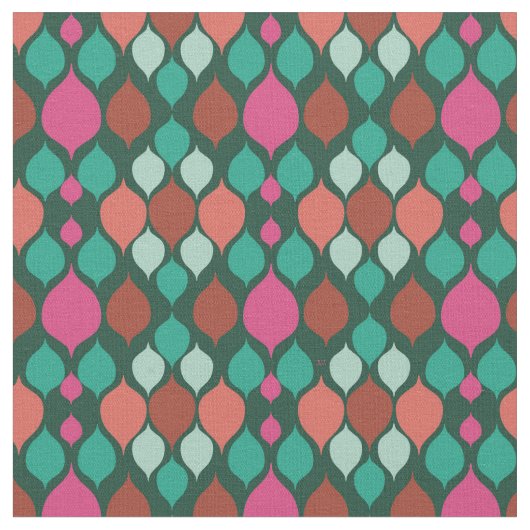 Mid Century Modern Green Geometric Fabric Stof (Close Up)