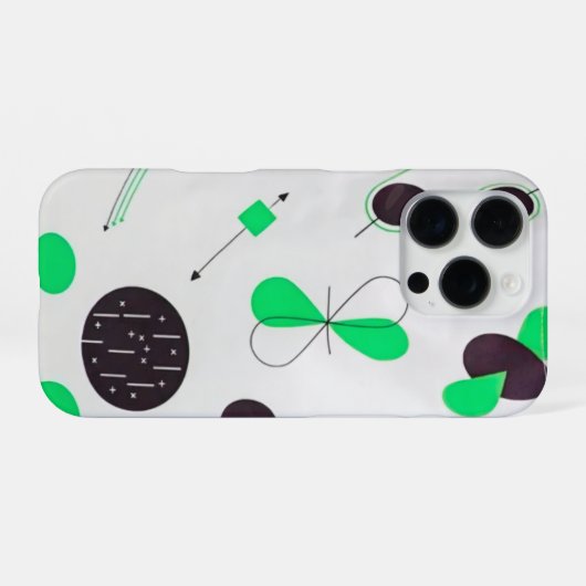 Mid Century Modern Green Physics  iPhone Hoesje (Achterkant horizontaal)