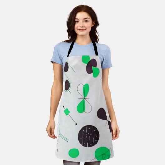 Mid Century Modern Green Physics  Schort (Gedragen)