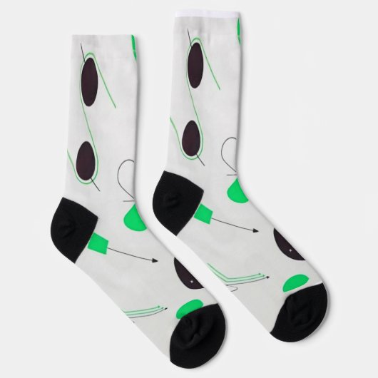 Mid Century Modern Green Physics Sokken (Rechts)