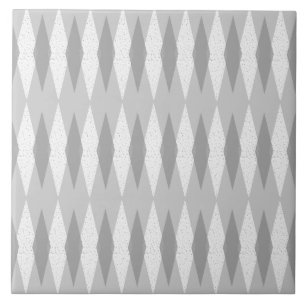 Mid Century Modern Grey Argyle Ceramic Tile Tegeltje