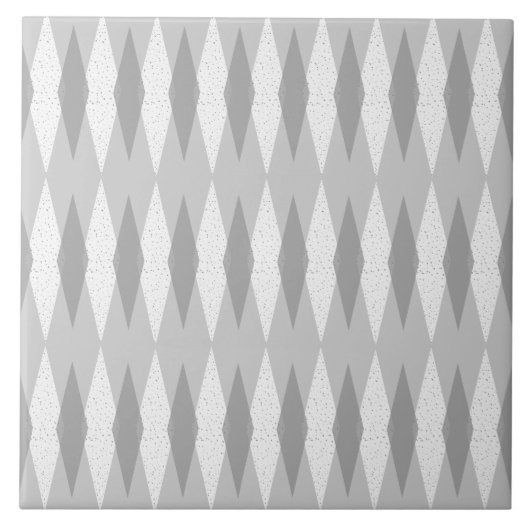 Mid Century Modern Grey Argyle Ceramic Tile Tegeltje (Voorkant)