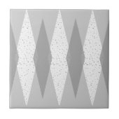 Mid Century Modern Grey Argyle Ceramic Tile Tegeltje (Voorkant)