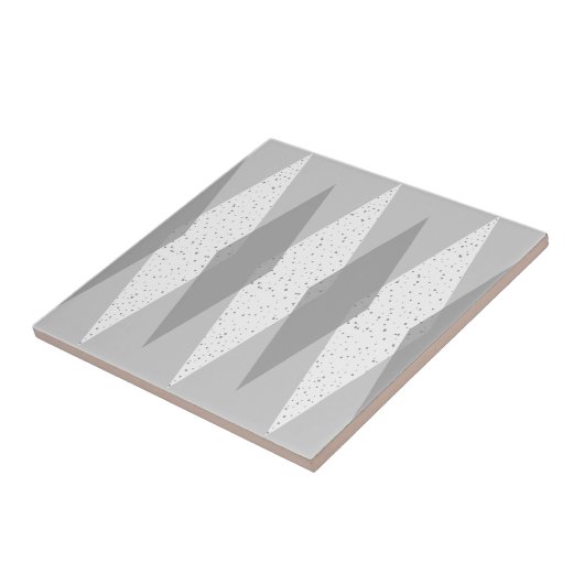 Mid Century Modern Grey Argyle Ceramic Tile Tegeltje (Zijkant)