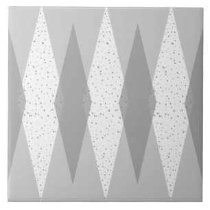 Mid Century Modern Grey Argyle Ceramic Tile Tegeltje