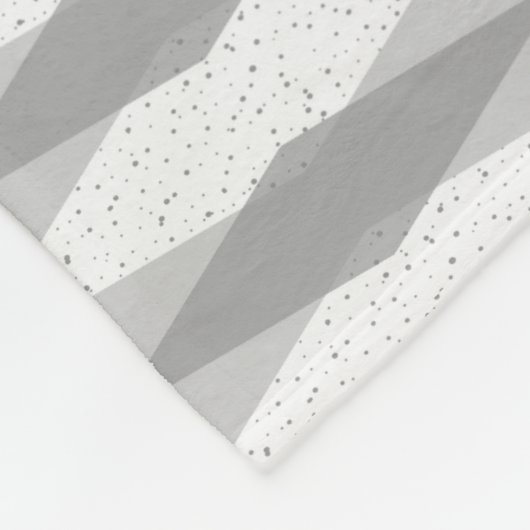 Mid Century Modern Grey Argyle Fleece Blanket (Hoek)