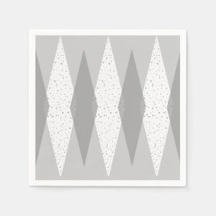 Mid Century Modern Grey Argyle Paper Napkins Servet