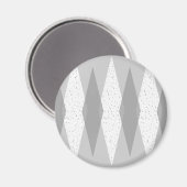 Mid Century Modern Grey Argyle Round Magnet (Voorkant / Achterkant)