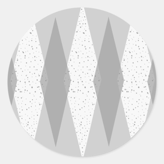 Mid Century Modern Grey Argyle Round Stickers (Voorkant)