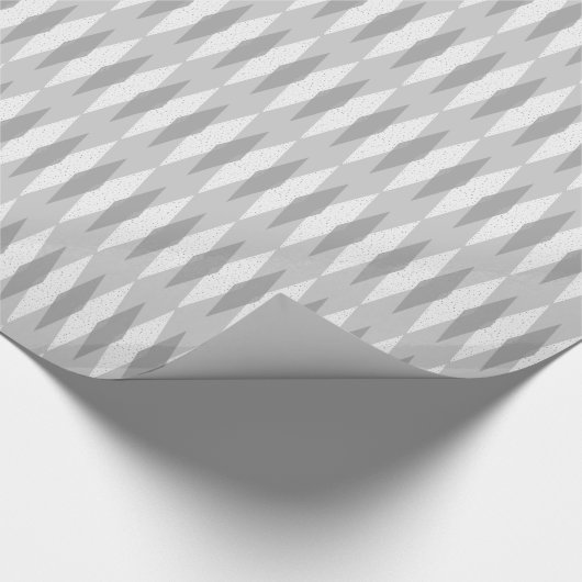 Mid Century Modern Grey Argyle Wrapping Paper Cadeaupapier (Hoek)