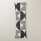 Mid-Century Modern Grey en Gunmetal Lichaamskussen (Voorkant Verticaal)