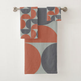 Mid-Century Modern Grey en klei Bad Handdoek