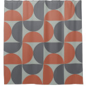 Mid-Century Modern Grey en klei Douchegordijn (Voorkant)