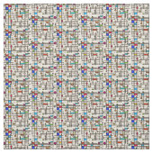Mid-Century Modern Grid Pattern Stof (Swatch)