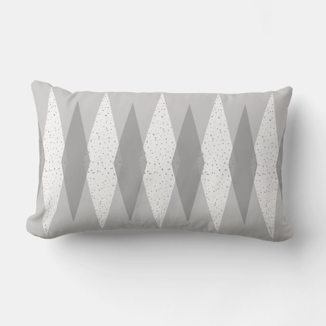 Mid Century modern grijs Argyle lumbaal kussen (Voorkant)
