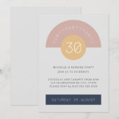 Mid Century Modern Grijs Roze Geo 30e verjaardag Kaart (Voorkant / Achterkant)