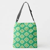 Mid Century Modern Groen Geometrisch Kerstmis Crossbody Tas (Achterkant)