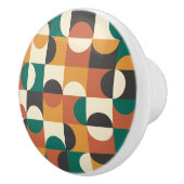 Mid Century Modern Half cirkelt groen en sinaasapp Keramische Knop (Rechts)