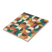 Mid Century Modern Half cirkelt groen en sinaasapp Tegeltje (Zijkant)