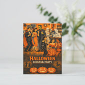 Mid Century Modern Halloween Martini Feest Briefkaart (Staand voorkant)