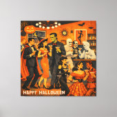 Mid Century Modern Halloween Martini Feest Canvas Afdruk (Voorkant)