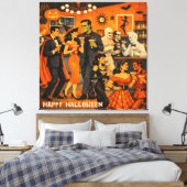Mid Century Modern Halloween Martini Feest Canvas Afdruk (Insitu (Slaapkamer))
