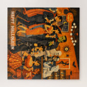 Mid Century Modern Halloween Martini Feest Legpuzzel (Horizontaal)
