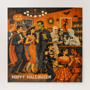 Mid Century Modern Halloween Martini Feest Legpuzzel