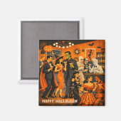 Mid Century Modern Halloween Martini Feest Magneet (Voorkant / Achterkant)