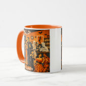 Mid Century Modern Halloween Martini Feest Mok (Voorkant links)