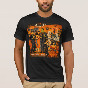 Mid Century Modern Halloween Martini Feest T-shirt