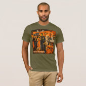 Mid Century Modern Halloween Martini Feest T-shirt (Voorkant volledig)