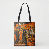 Mid Century Modern Halloween Martini Feest Tote Bag (Voorkant)