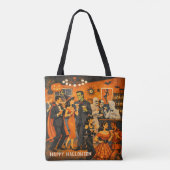 Mid Century Modern Halloween Martini Feest Tote Bag (Achterkant)