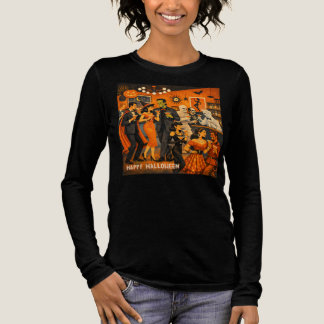 Mid Century Modern Halloween Martini Feest Tri-Blend Shirt