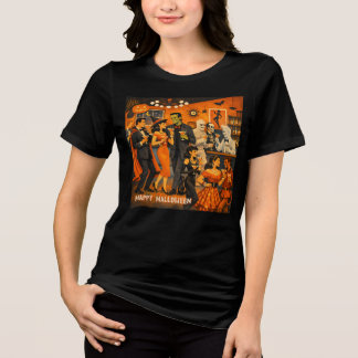 Mid Century Modern Halloween Martini Feest Tri-Blend Shirt
