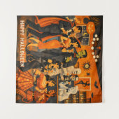 Mid Century Modern Halloween Martini Feest Wandkleed (Voorkant (horizontaal))
