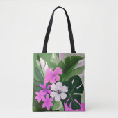 Mid-Century Modern Hawaiian Hibiscus Beach Bag Tote Bag (Voorkant)