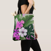 Mid-Century Modern Hawaiian Hibiscus Beach Bag Tote Bag (Dichtbij)