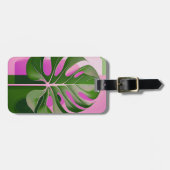 Mid-Century Modern Hawaiian Monstera Leaf  Bagagelabel (Voorkant horizontaal)