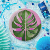Mid-Century Modern Hawaiian Monstera Leaf Papieren Bordje (Feest)