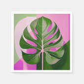 Mid-Century Modern Hawaiian Monstera Leaf Servet (Voorkant)