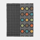 Mid Century Modern Hexagons Black Colorful Fleece Deken (Voorkant)