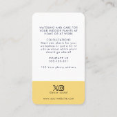 Mid Century Modern House Plant geel en blauw Visitekaartje (Achterkant)